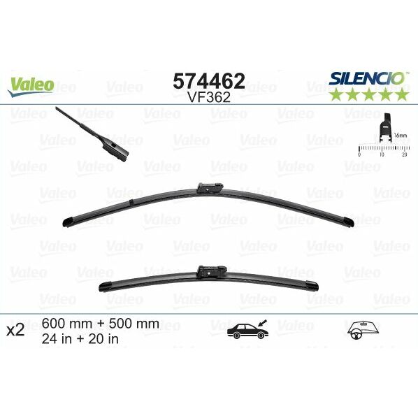 Logu slotiņas S574464 komplekts Valeo Silencio