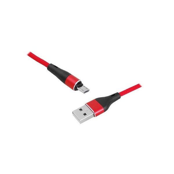 LAMEX LX8571R  USB-micro USB, 1m, sarkans