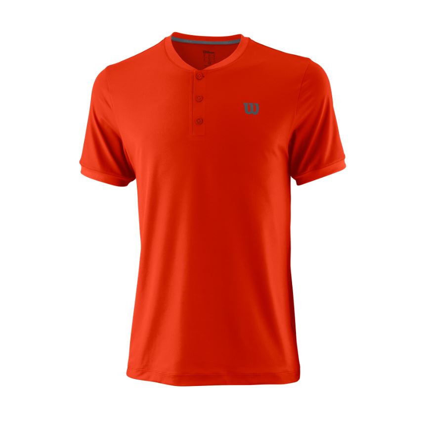 M HENLEY-SHIRT UWII PRO STAFF RED
