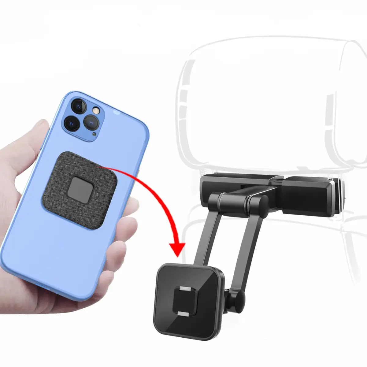 OEM Magnetic car holder headrest mount