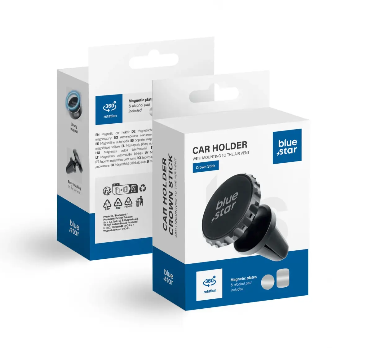 BLUESTAR Magnetic car phone holder Blue