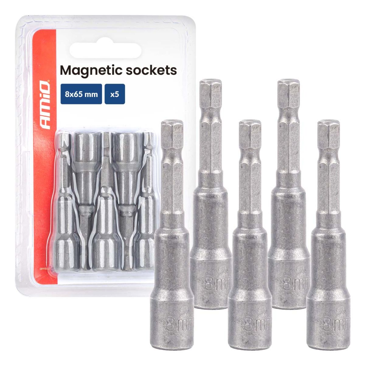 AMiO Magnētiskās uzgaļi 5el. 8×65mm AMIO-04938