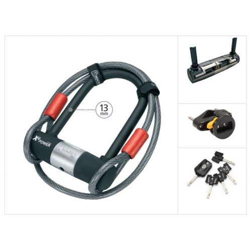 Magnum X4P U-lock + cable (Melna)