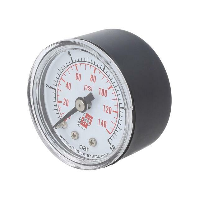 PNEUMAT Manometer; 0÷10bar; rear connection; Thread: