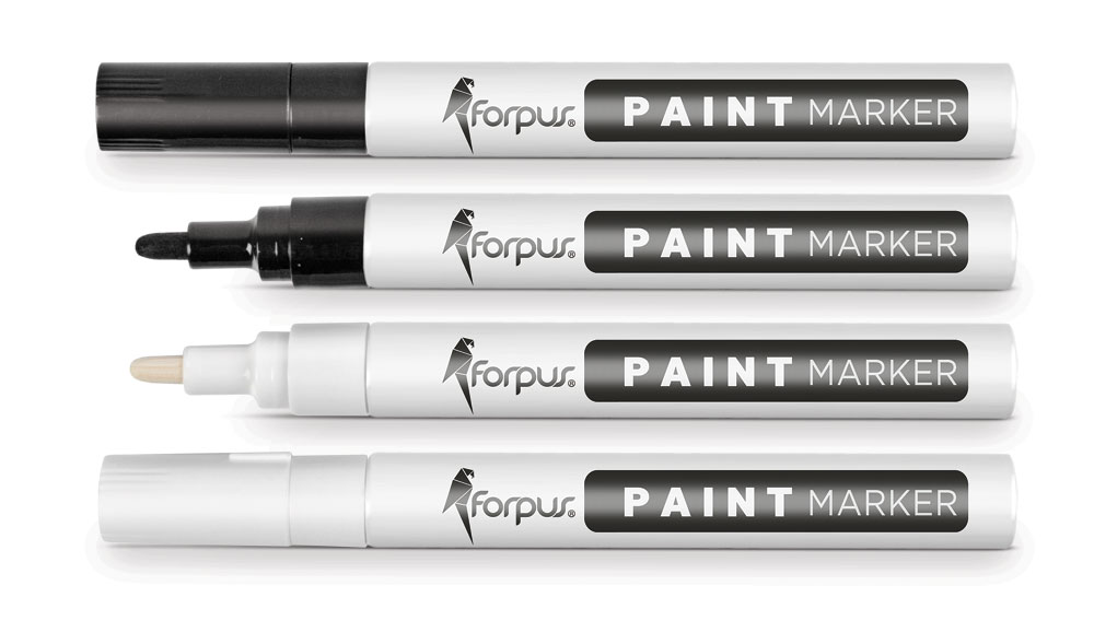 Marķieris PAINT melns, permanents, alumīnija korpuss