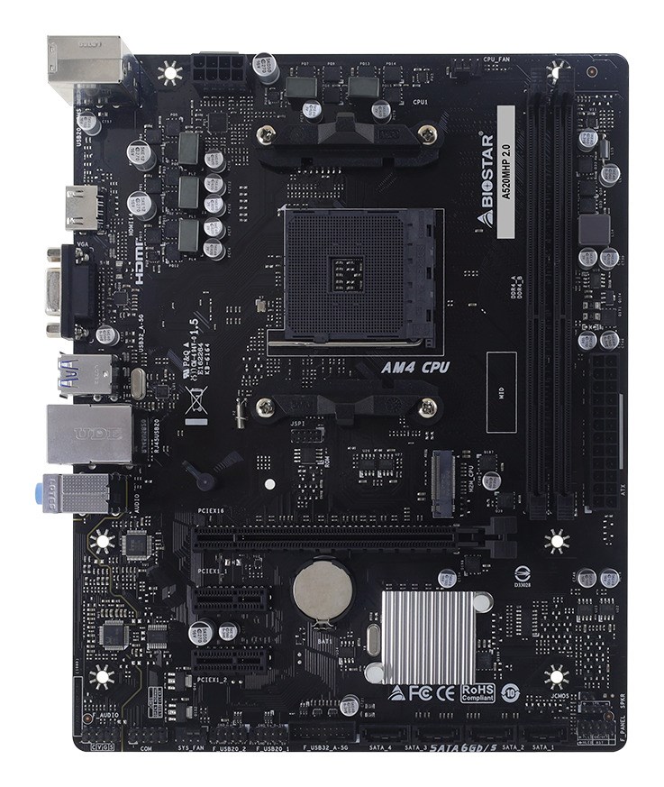 Mainboard|BIOSTAR|AMD A520|Socket AM4|micro ATX|RAM DDR4-SDRAM|2xSlots|1xNumber of