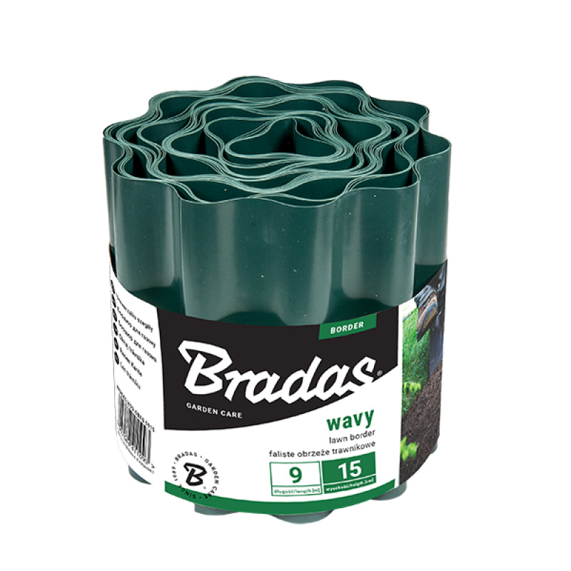 BRADAS Mauriņu apmale  9m x 15cm