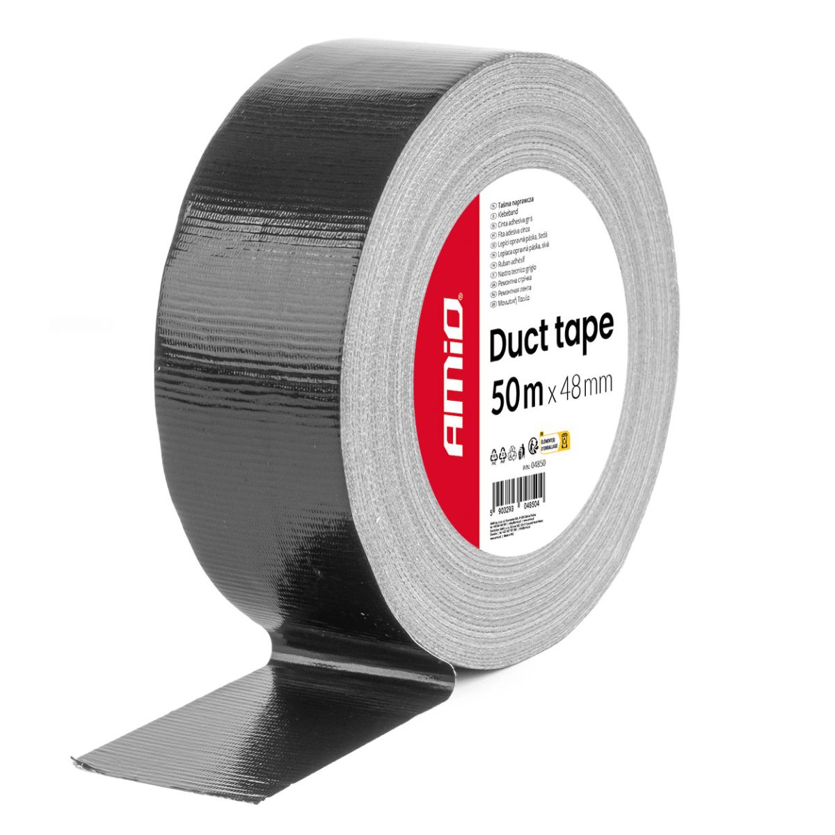 Melna armēta līmlenta 50mx48mm AMIO-04850 |