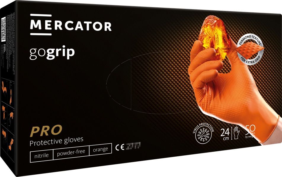 Mercator Medical Melni nitrila cimdi GoGrip