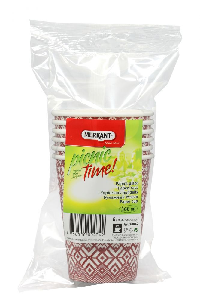 MERKANT Papīra glāzes 360ml 1sl, 6