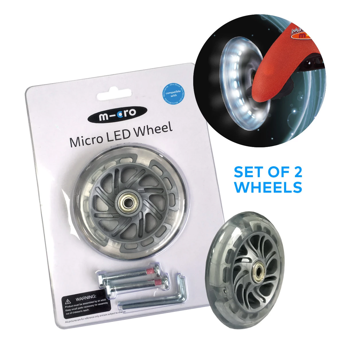 Micro Maxi Skrejriteņa riteņi Led lights