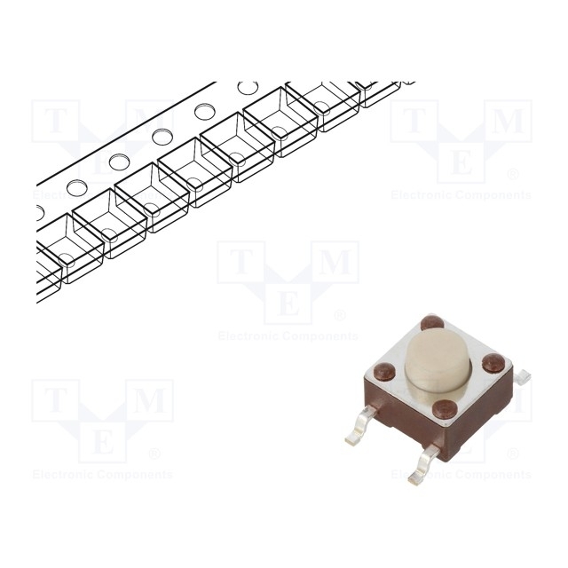 E-SWITCH Microswitch TACT; SPST-NO; Pos: 2