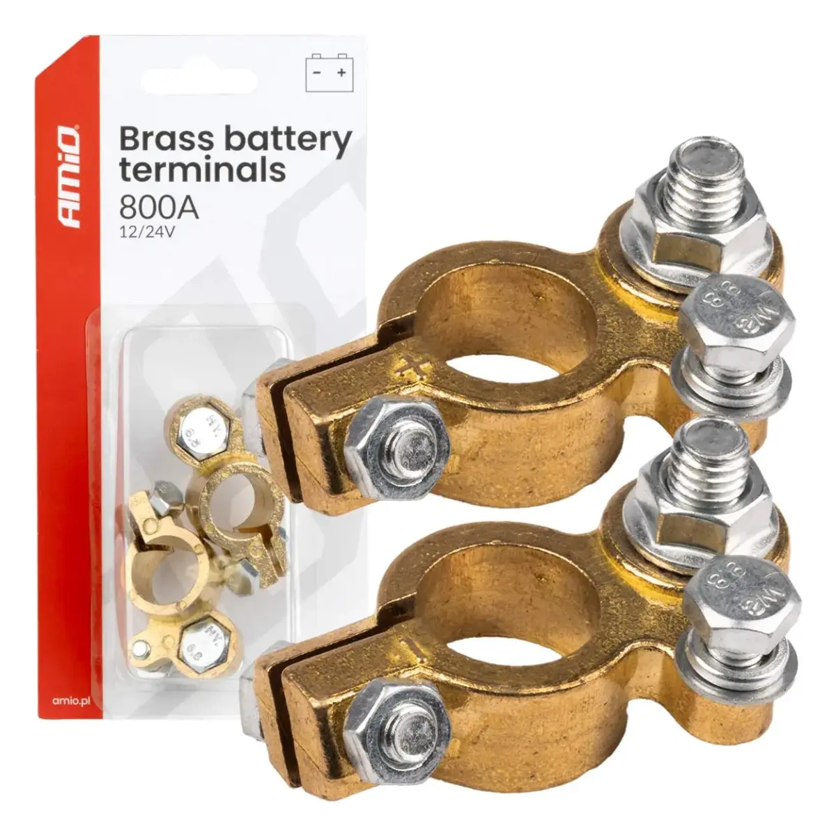 Misiņa klemmes 800AMP, 2 pcs. AMIO-04392