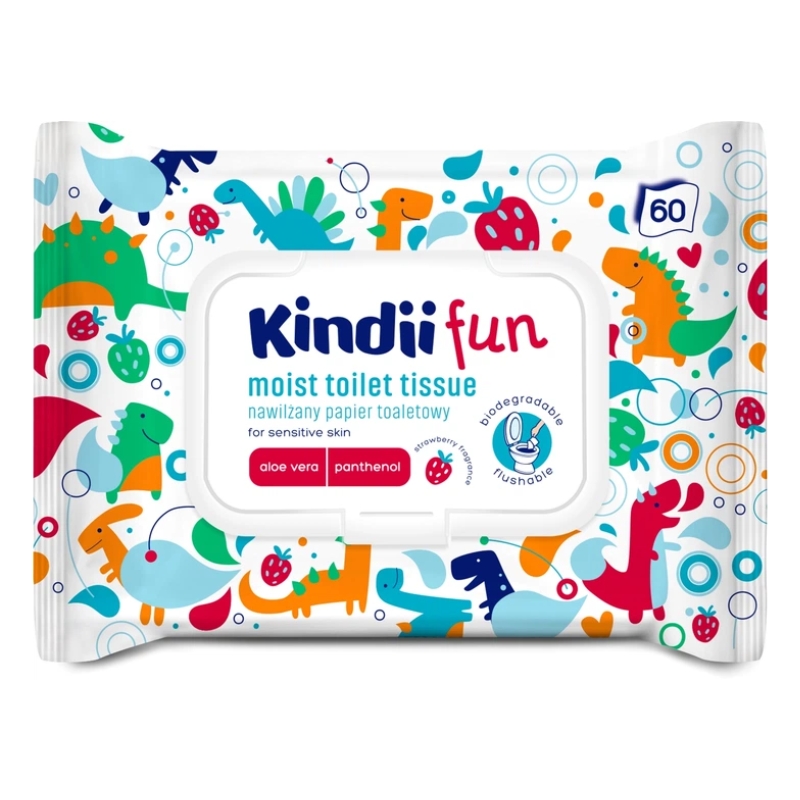 Mitrināts tualetes papīrs Kindii Fun 60