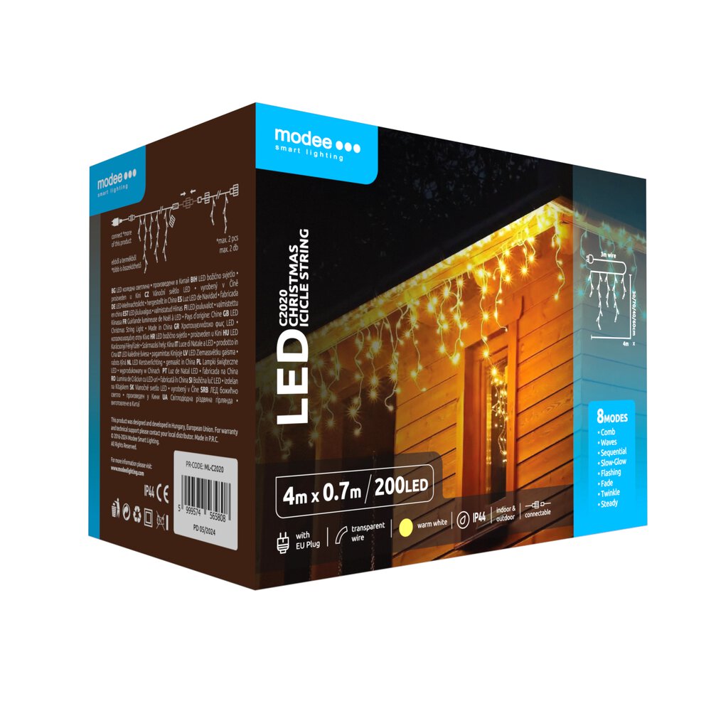 Modee Āra apgaismojums, 4m70cm, WARM 200LED