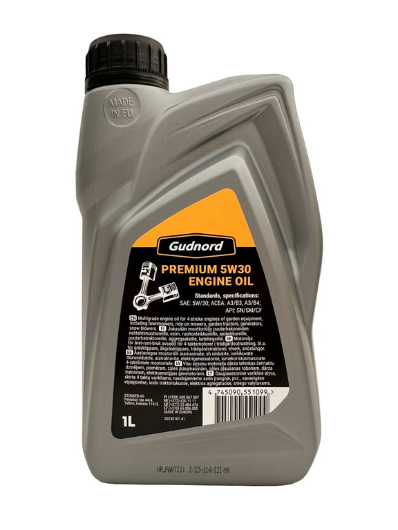 Motoreļļa Premium 5W30 1L, Gudnord |