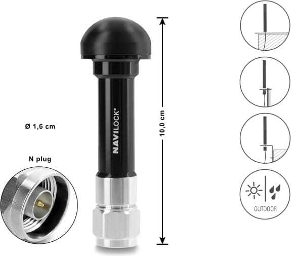 Navilock GNSS Antenna N plug 20
