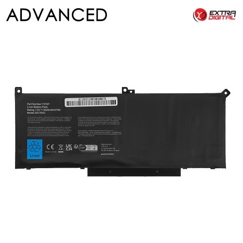 EXTRADIGITAL Notebook Battery DELL F3YGT, 7200mAh