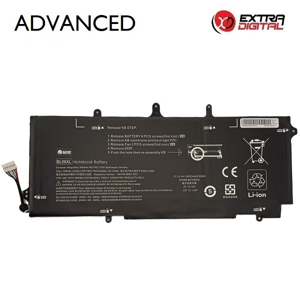 EXTRADIGITAL Notebook battery HP BL06XL, 3400mAh
