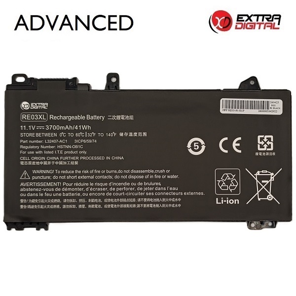 EXTRADIGITAL Notebook battery HP RE03XL, 3700mAh
