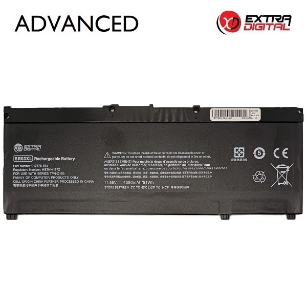 Notebook battery HP SR03XL, 4380mAh, Extra