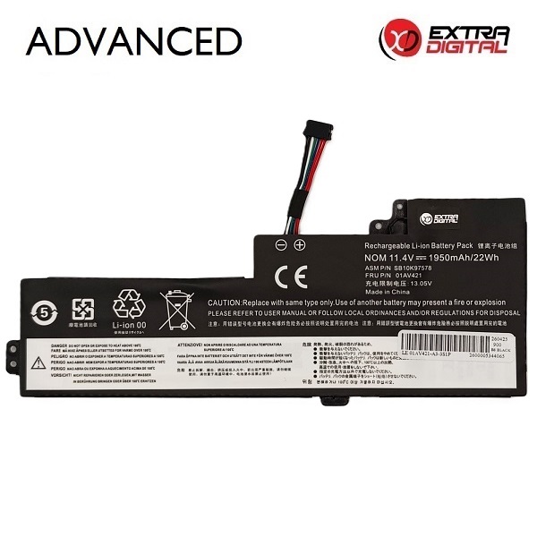 EXTRADIGITAL Notebook Battery LENOVO 01AV421, 1950mAh