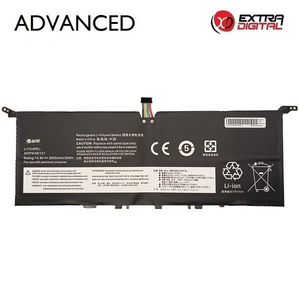 EXTRADIGITAL Notebook battery LENOVO L17C4PE1, 2600mAh