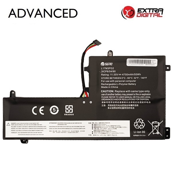 EXTRADIGITAL Notebook Battery LENOVO L17M3PG2, 4750mAh
