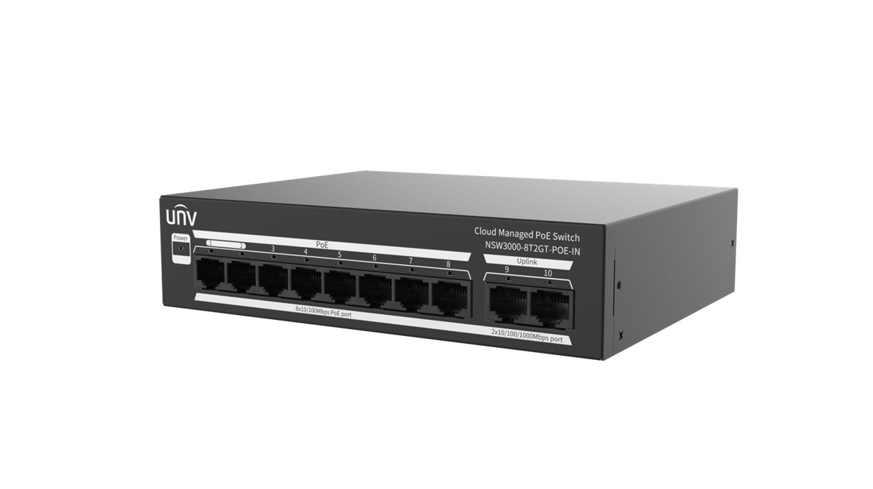 UNIVIEW NSW3000-8T2GT-POE-IN ~ Pārvaldāms PoE switch