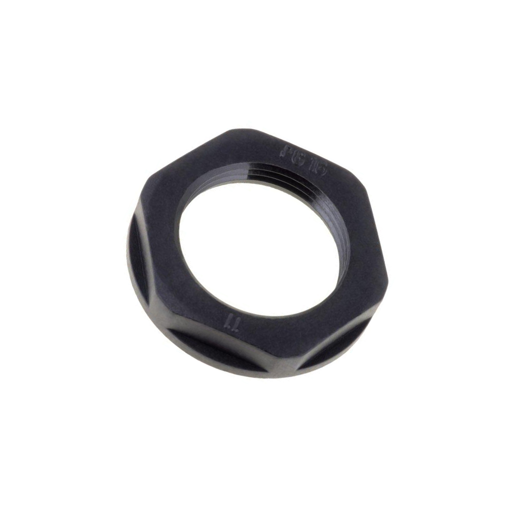 Nut; PG16; polyamide; 30mm; black; Thread: