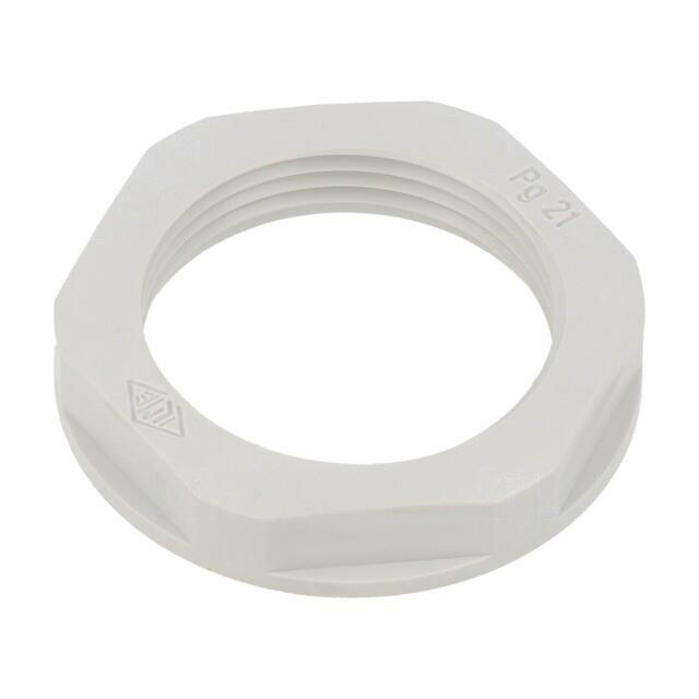 Nut; PG21; polyamide; light grey; Thread: