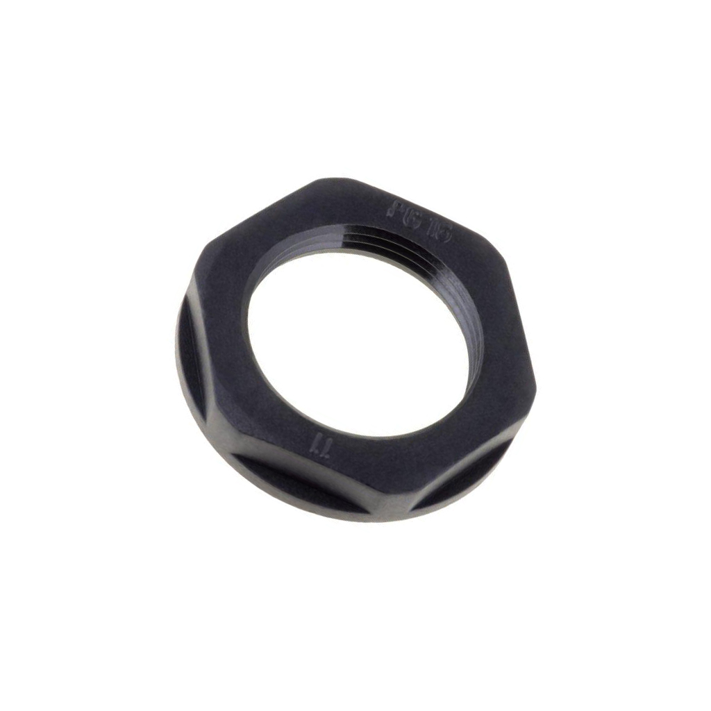 Nut; PG9; polyamide; 22mm; black; Thread: