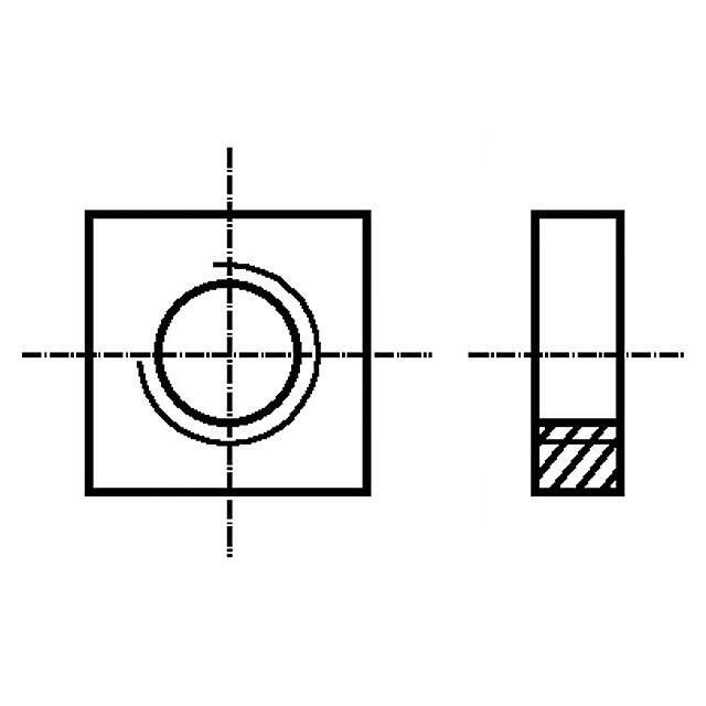 BOSSARD Nut; square; M5; 0.8