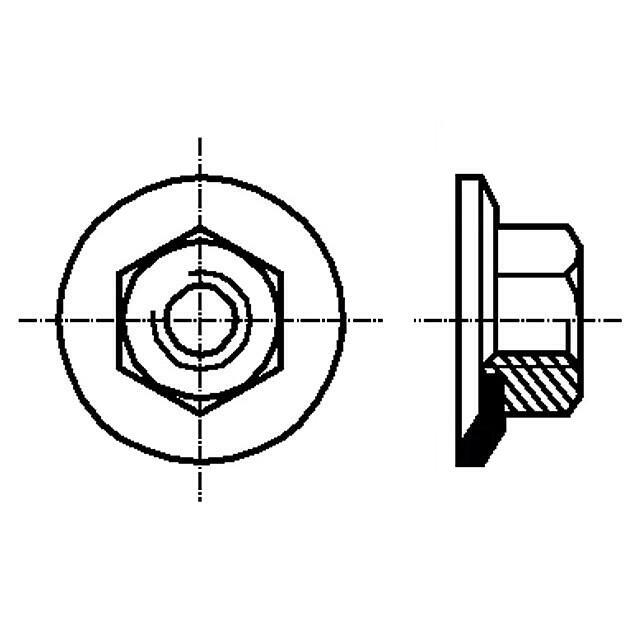 BOSSARD Nut; with flange; hexagonal; M3