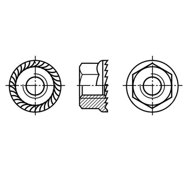 BOSSARD Nut; with flange; hexagonal; M4