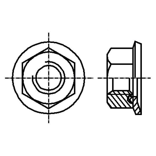 BOSSARD Nut; with flange; hexagonal; M6