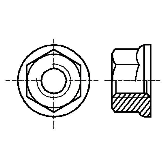 BOSSARD Nut; with flange; hexagonal; M6