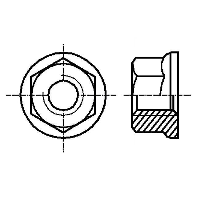 BOSSARD Nut; with flange; hexagonal; M8