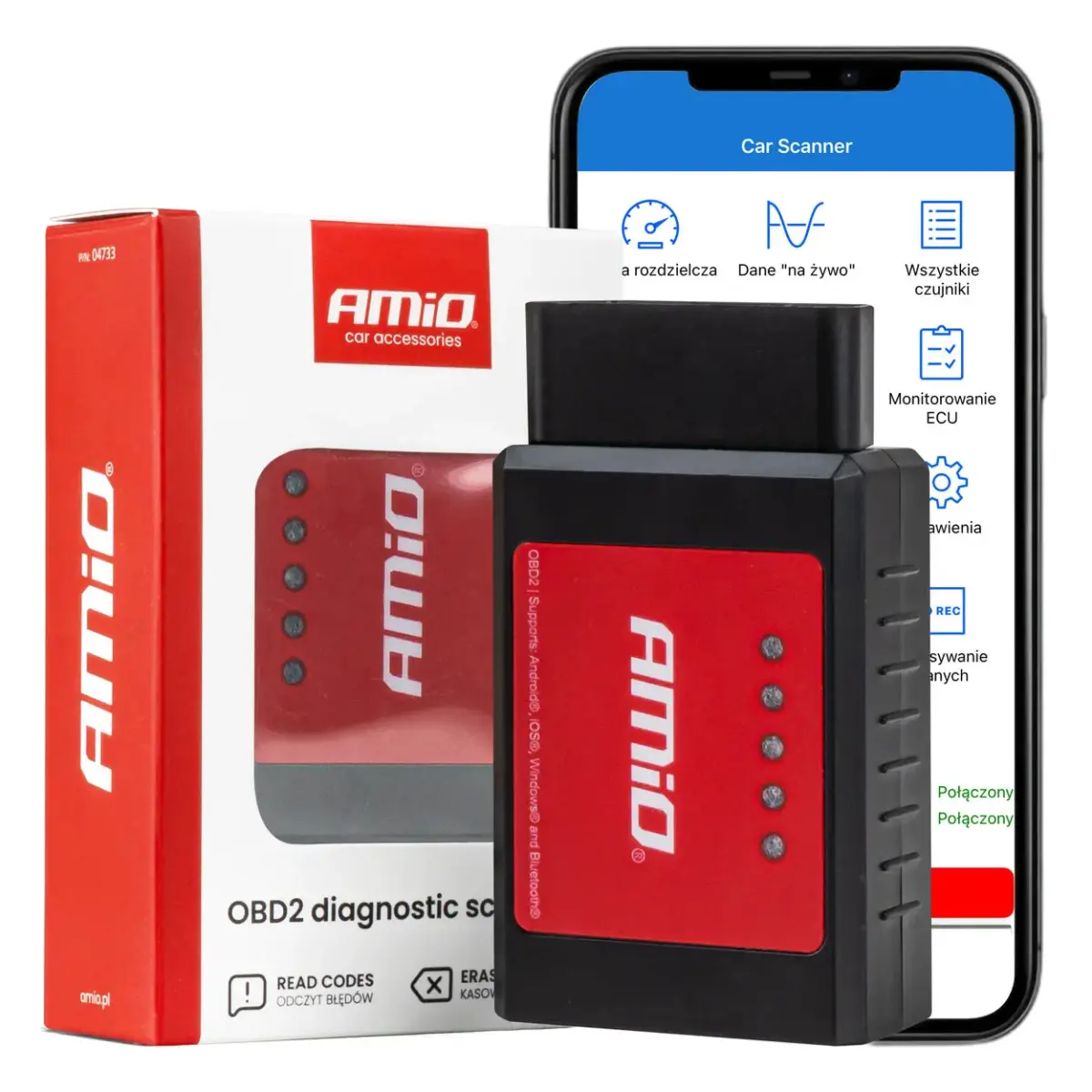 OBD2 diagnostikas skeneris AMIO-04733 | 04733
