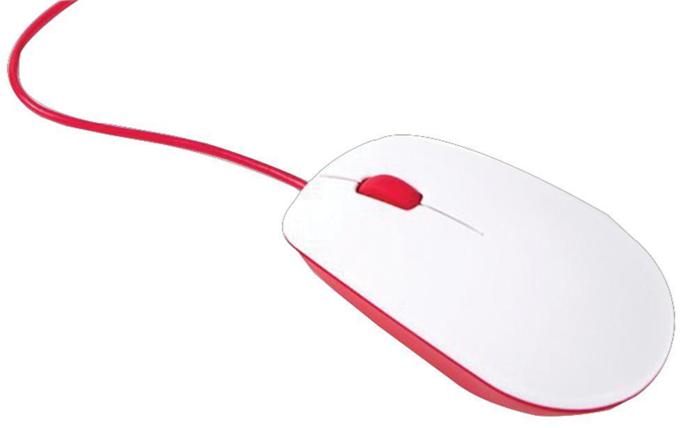 Official Raspberry Pi Mouse, Red/White, Wired
