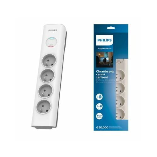 Pagarinātājs PHILIPS ar pārsprieguma aizsardzību (4x220V