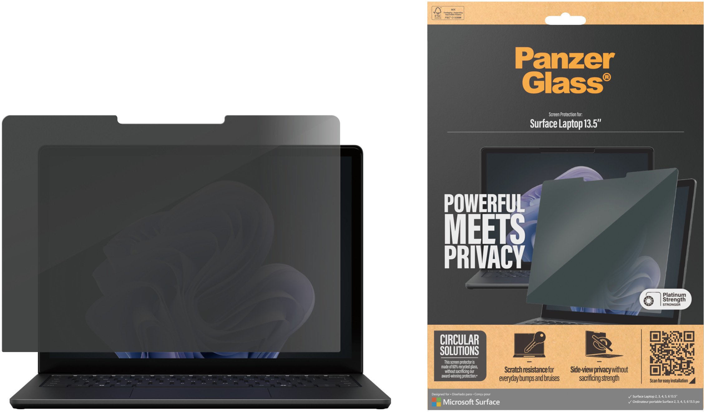 PanzerGlass aizsargplēve privātumam Microsoft Surface Laptop