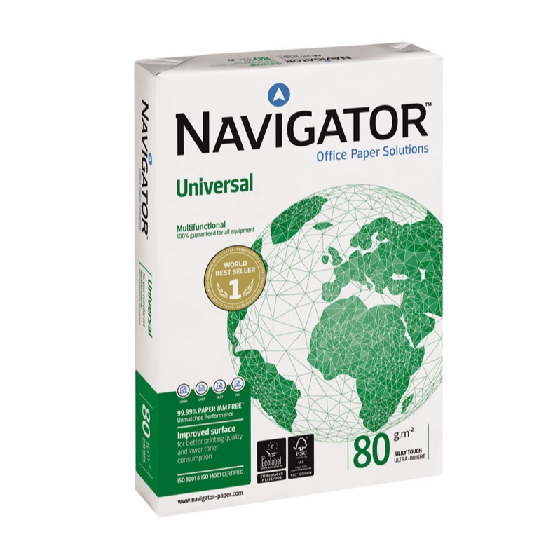 Papīrs A4, 80gr/m2, 500 loksnes, Navigator