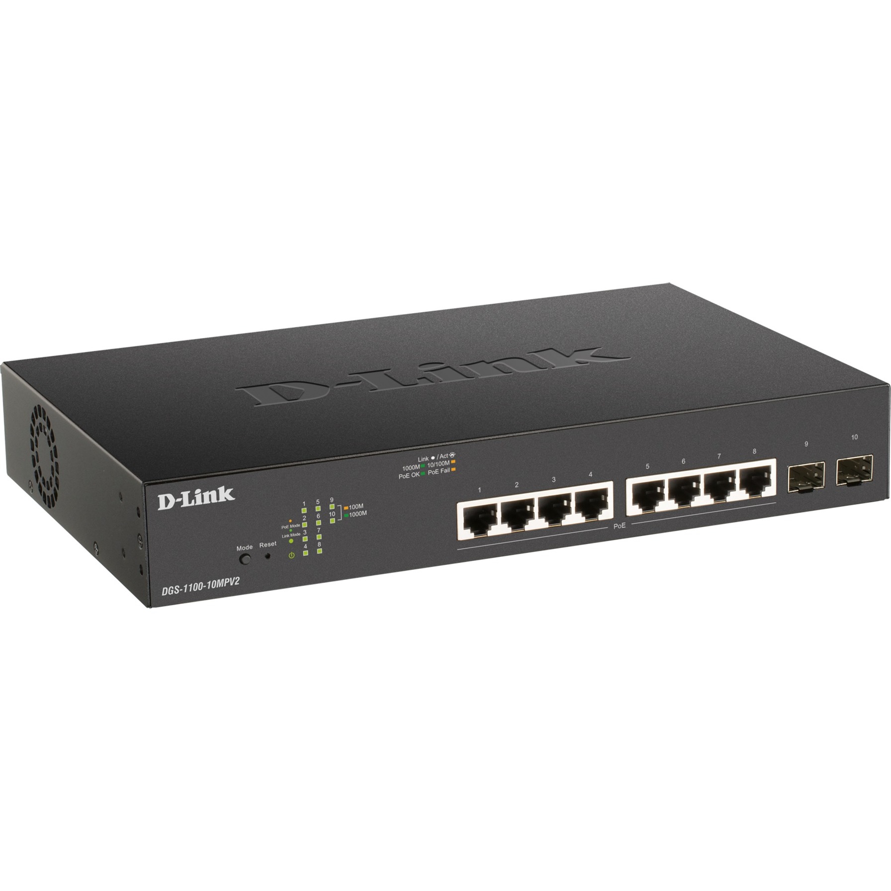 D-LINK Pārslēdzējs DGS-1100-10MPV2 8 portu Gigabit