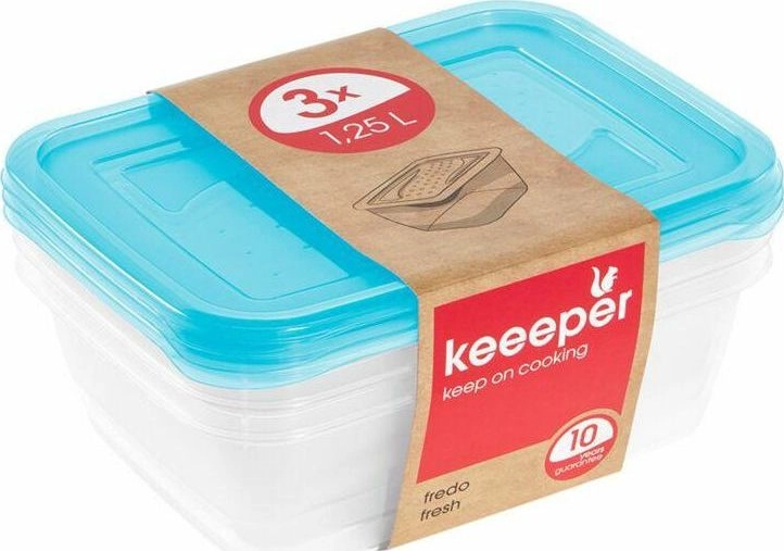 KEEEPER Pārtikas trauciņu komplekts taisnstūrveida 3x1