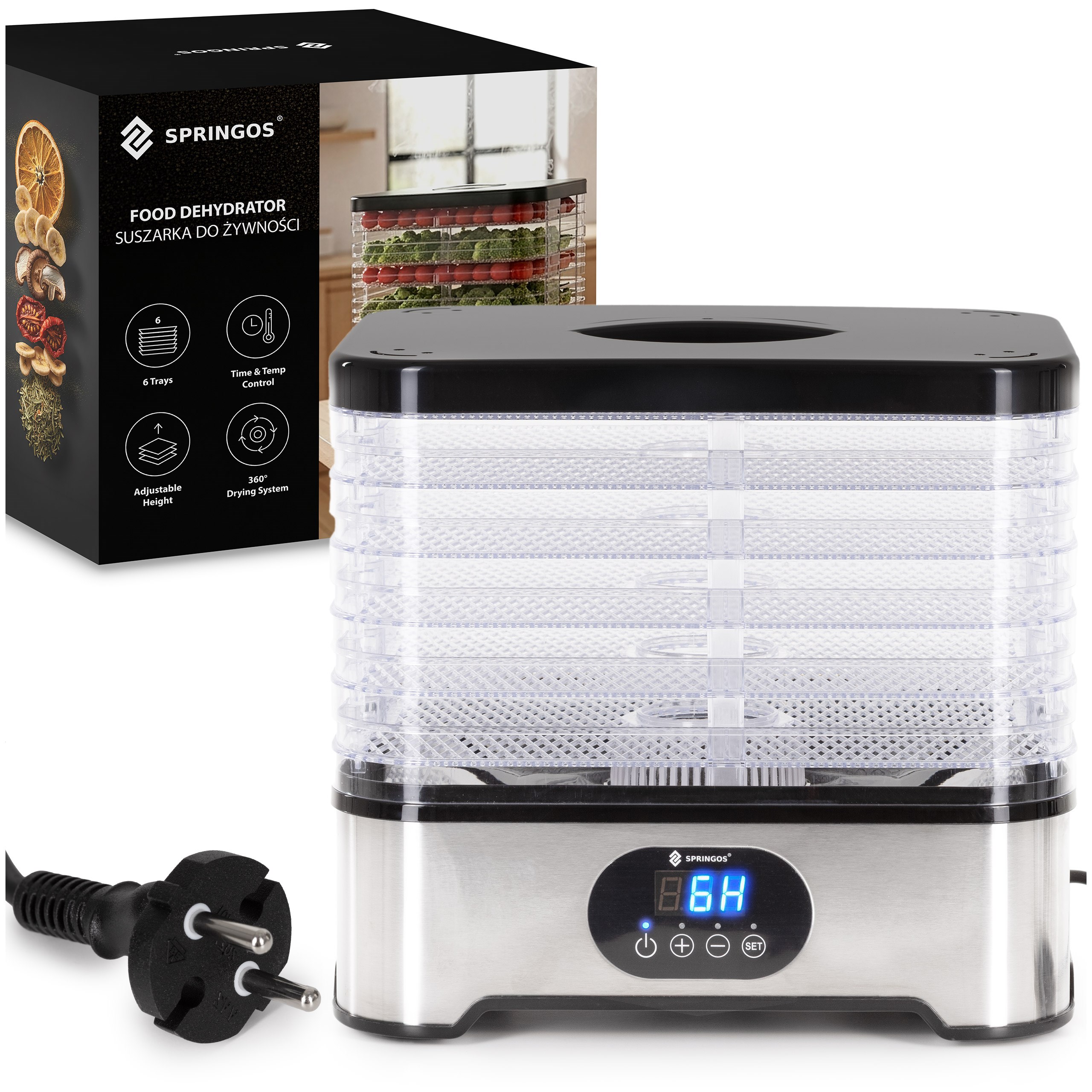Pārtikas žāvētājs (dehidrators) Springos® KI0175, 400W