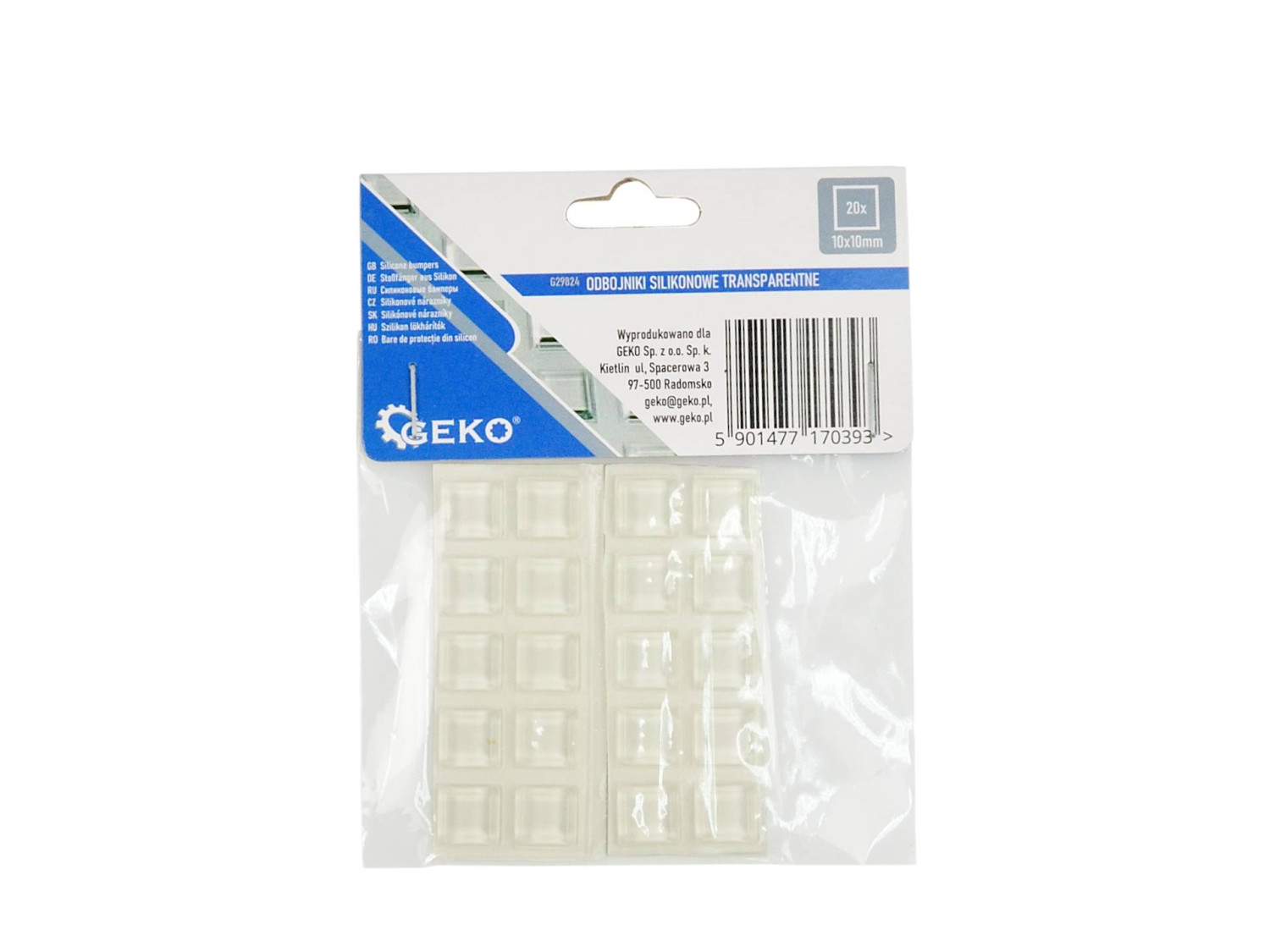 GEKO Pašlīmējoši silikona aizsargi mēbelēm, 10x10mm