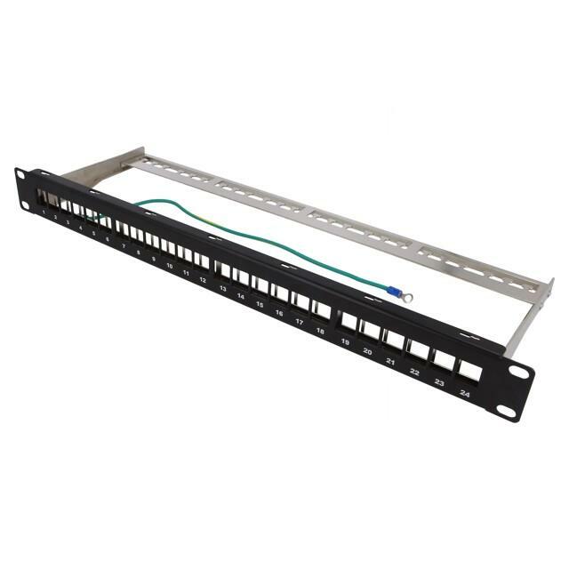 LOGILINK Patch panel; Keystone; rack; black