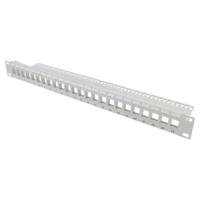 LOGILINK Patch panel; Keystone; rack; grey