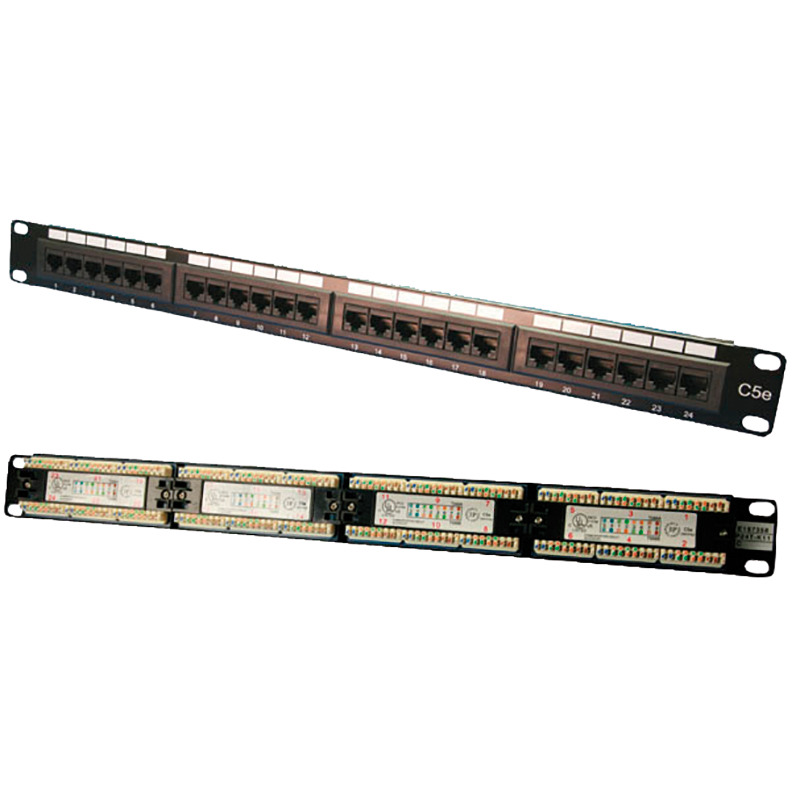 Patch panelis 1U-19" - RJ45x24porti MELNS